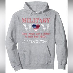 Military Mom I Raised My Hero Gray Hoodie Sweatshirt XL